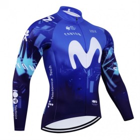 Wielershirt 2024 Movistar Team Lange Mouw - Blauw